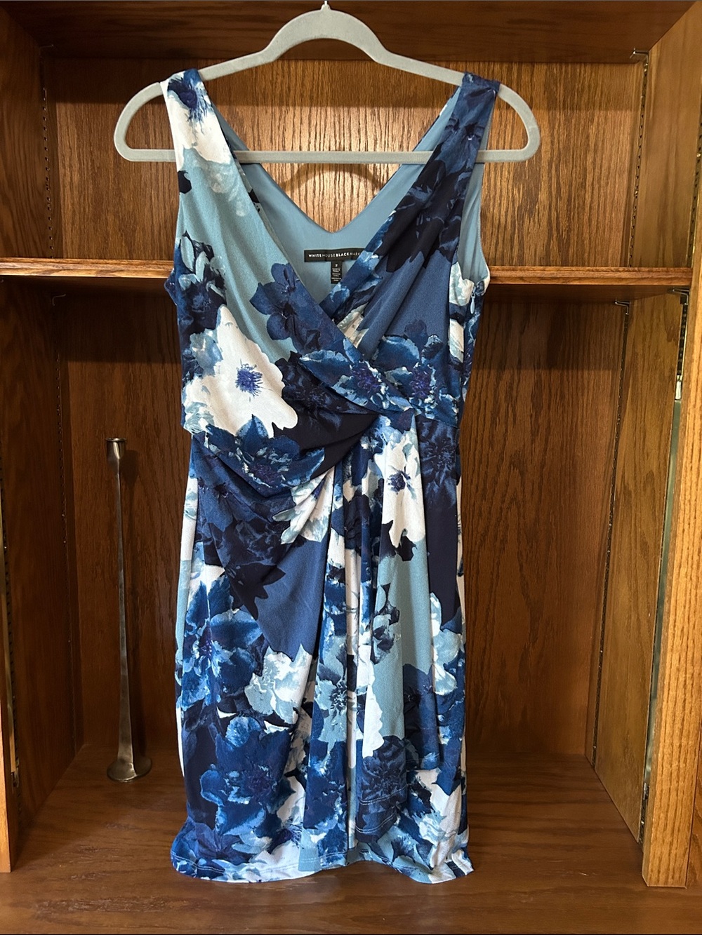 White & Blue Floral Dress by White House Black Market